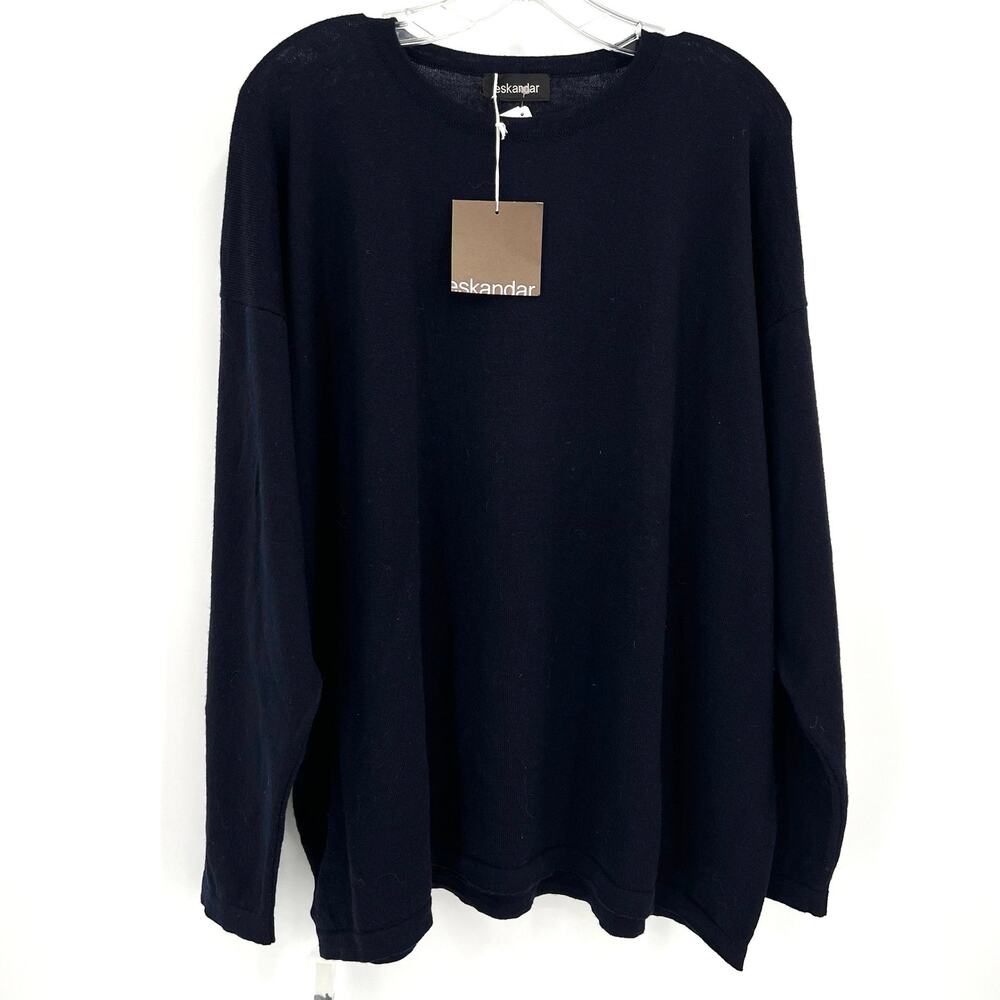 Eskandar women’s basic crew neck merino wool sweater